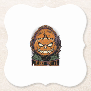 Kürbiskönigin-Shirt Vintage Halloween Jack O Lante Untersetzer