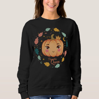 Kürbiskönigin – Süße Minimalistische Halloween-Äst Sweatshirt