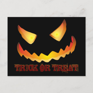 Kürbiskopf 2 für Halloween Einladungspostkarte