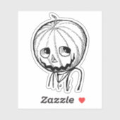 Kürbiskopf Aufkleber (Blatt)