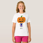 Kürbiskopf-Chibi-Mädchen T-Shirt (Vorne ganz)