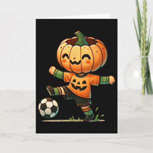 Kürbiskopf Fußball Halloween Kostüm Jungen Kinder Karte