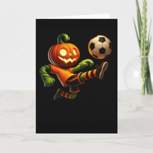 Kürbiskopf Fußball Halloween Kostüm Männer Jungen Karte