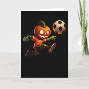 Kürbiskopf Fußball Halloween Kostüm Männer Jungen Karte