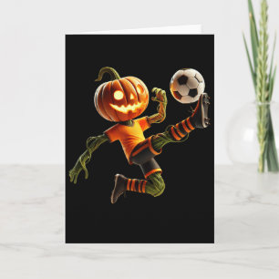 Kürbiskopf Fußball Halloween Kostüm Männer Jungen Karte