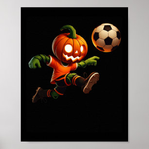 Kürbiskopf-Fußball-Halloween-Kostüm Männer Jungen  Poster