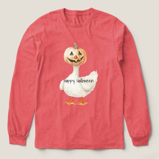 Kürbiskopf-Gans Halloween Tri-Blend Shirt (Design Vorderseite)