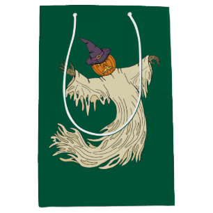 Kürbiskopf-Geist Halloween-Kunst Mittlere Geschenktüte