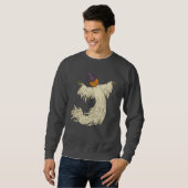 Kürbiskopf-Geist Halloween-Kunst Sweatshirt (Vorne ganz)
