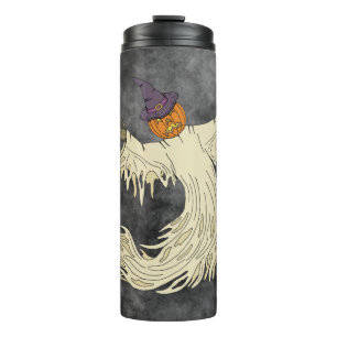 Kürbiskopf-Geist Halloween-Kunst Thermosbecher