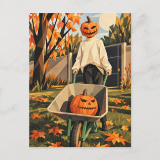Kürbiskopf-Halloween-Geometrie-Kunst-Postkarte Feiertagspostkarte