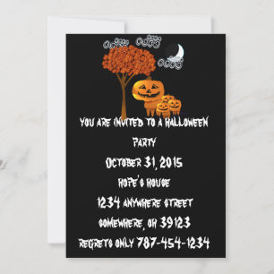 Kürbiskopf-Halloween-Party-Einladungen Einladung