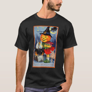 Kürbiskopf-Hexe braut magischen Trank Halloween T-Shirt