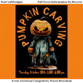 Kürbiskopf-Höhle Spooky Carving Party oder C6 Einladung