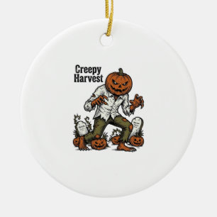 Kürbiskopf-Monster Vintage-Halloween-Shirt Keramik Ornament