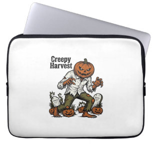 Kürbiskopf-Monster Vintage-Halloween-Shirt Laptopschutzhülle