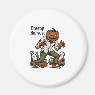 Kürbiskopf-Monster Vintage-Halloween-Shirt Magnet