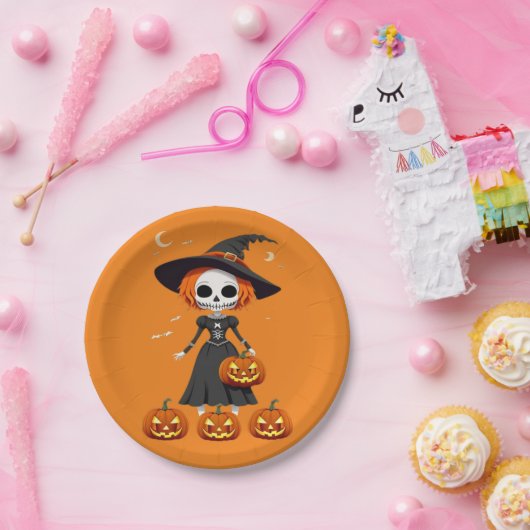 Kürbiskopf Pappteller (Party)