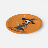 Kürbiskopf Pappteller (Schrägansicht)