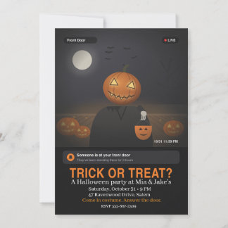 Kürbiskopf-Türklingel-Cam Gruselige Halloween-Part Einladung