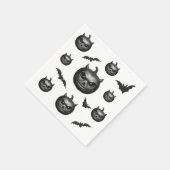 Kürbiskopf und Fledermäuse Serviette (Ecke)