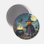 Kürbiskopferhexe Magnet (Vorderseite/Rückseite)