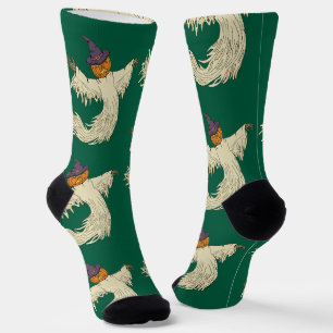 Kürbisköpfiger Geist Halloween-Kunst Socken