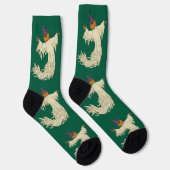 Kürbisköpfiger Geist Halloween-Kunst Socken (Rechts)