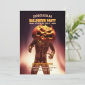 Kürbiskopflaume Halloween-Party Einladung (Stehend Vorderseite)