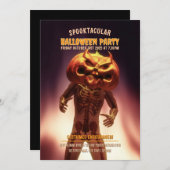 Kürbiskopflaume Halloween-Party Einladung (Vorne/Hinten)