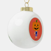 Kürbiskopflöte Keramik Kugel-Ornament (Links)