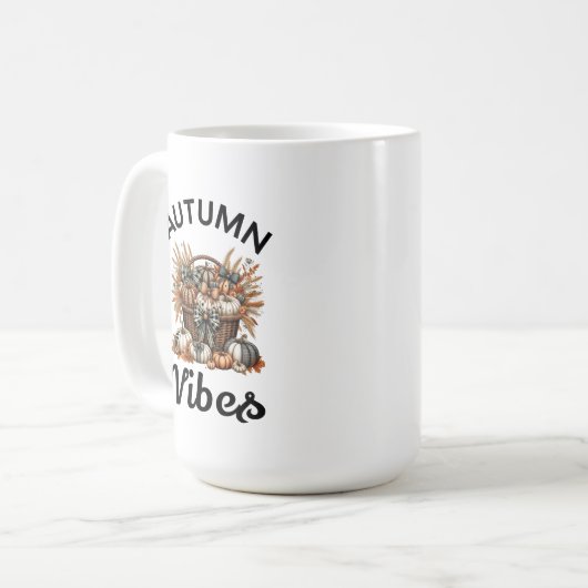 Kürbiskorb für Herbst Kaffeetasse (Vorderseite Links)