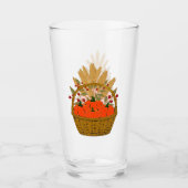 🎃 Kürbiskorb und Herbstweizen Glas (Vorderseite)