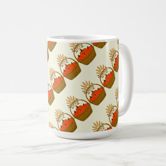 🎃 Kürbiskorb und Herbstweizen Kaffeetasse (VorderseiteRechts)