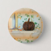 Kürbiskorbknopf Button (Vorderseite)