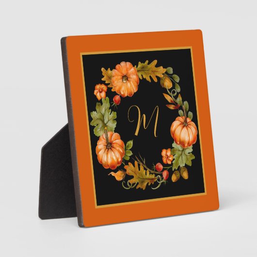 Kürbiskranz-Monogramm Fotoplatte (Vorderseite)