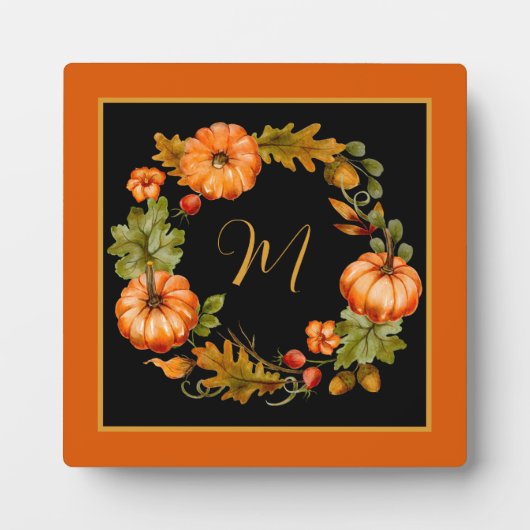Kürbiskranzmonogramm Fotoplatte (Vorderseite)