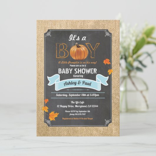 Kürbiskreide Einladung (Stehend Vorderseite)