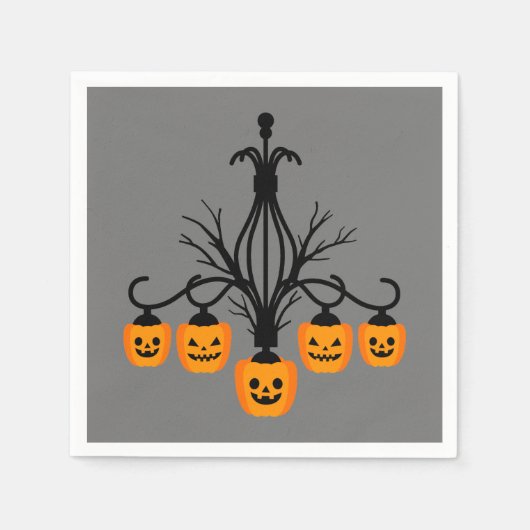 Kürbiskronleuchter Halloween gothic Serviette (Vorderseite)