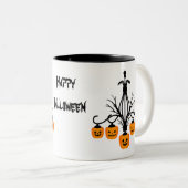 Kürbiskronleuchter Halloween gothic Zweifarbige Tasse (VorderseiteRechts)
