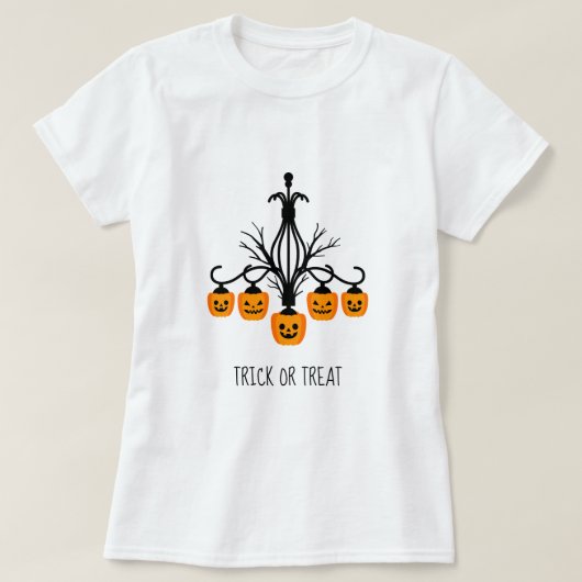 Kürbiskronleuchter Halloween T-Shirt (Design vorne)