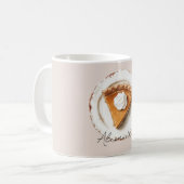 Kürbiskuchen auf einem Teller Kaffeetasse (Vorderseite Links)