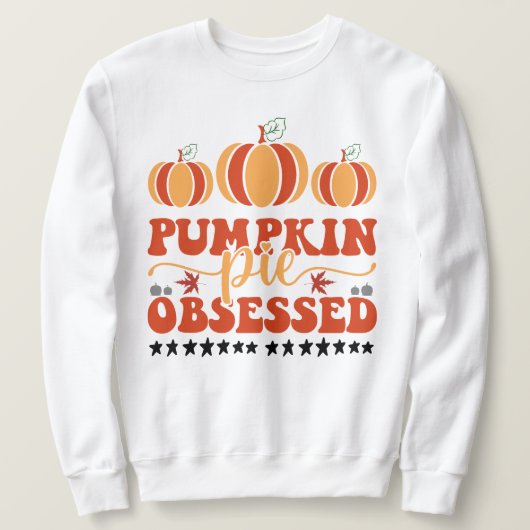 Kürbiskuchen, besessen von Herbstlauben Kürbis Sweatshirt (Design vorne)