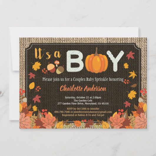 Kürbiskuchen Einladung (Vorderseite)