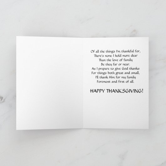 Kürbiskuchen Feiertagskarte (Innenseite)