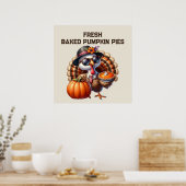 Kürbiskuchen, frisch gebacken poster (Küche)