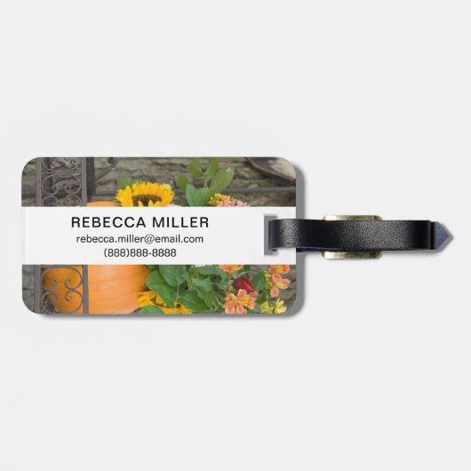 Kürbiskuchen Gepäckanhänger (Rückseite horizontal)