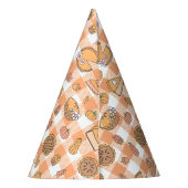 Kürbiskuchen-Gingham Partyhütchen (Rückseite)