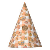 Kürbiskuchen-Gingham Partyhütchen (Vorderseite)