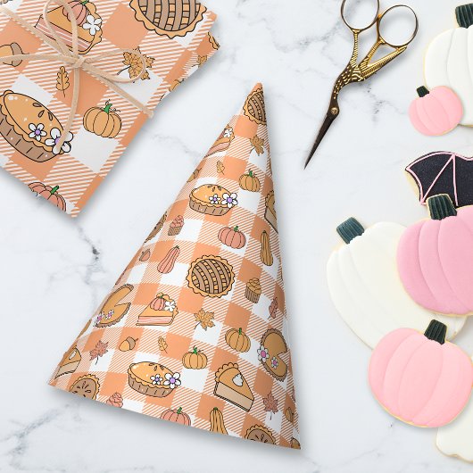 Kürbiskuchen-Gingham Partyhütchen